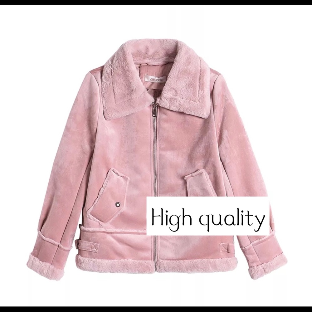 Woman’s coat pink color soft
